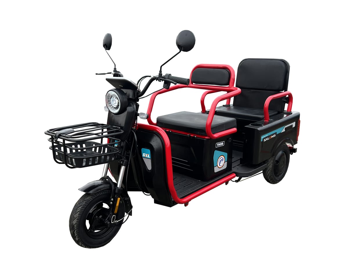Triciclu electric THOR SX Long negru 600 W 48V 20Ah FARA PERMIS